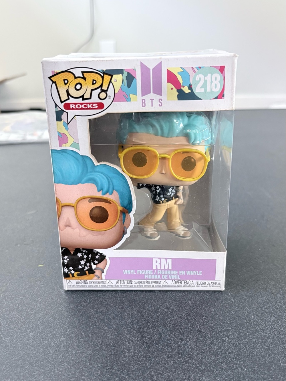 Funko Pop! BTS RM Figure - Blue Hair with Yellow Glasses